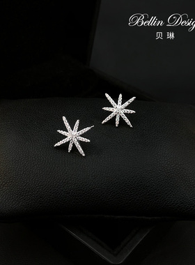 高档八芒星情侣小胸针女衬衫领口防走光配饰别针固定衣服领针3298