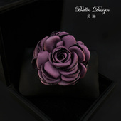 韩国布艺花朵胸针配饰女山茶花西装 别针装 饰品西服气质胸花3697