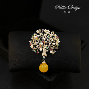 《生命树的幸运守护》胸针西服配饰毛衣开衫气质别针大衣胸花5111