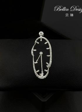 抽象时钟职场西服配饰男女西装领针时尚个性毛衣胸花开衫别针5887