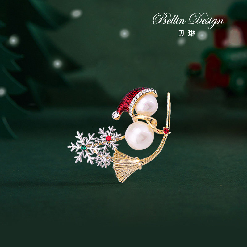 红帽小雪人胸针圣诞节小礼物秋冬毛呢大衣装饰品开衫毛衣胸花3933
