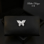 银色设计感小蝴蝶胸针女西服胸花配饰领针百搭气质防走光扣针5298