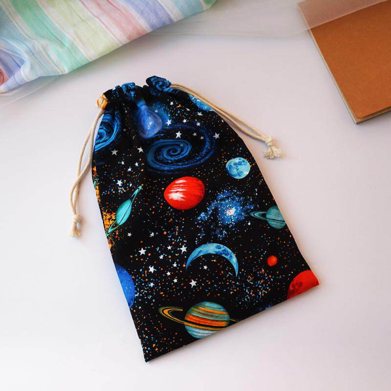 手工宇宙星空多巴胺手账本儿童舞蹈鞋抽绳束口袋双面可用收纳袋