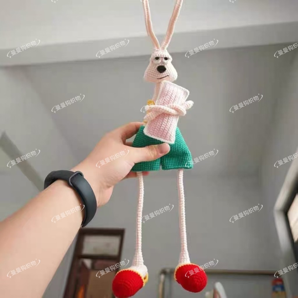 起床气兔子可爱长耳兔玩偶手工diy材料包毛线钩织送朋友礼物摆件,服饰配件/皮带/帽子/围巾,DIY编织材料包,淘宝优惠券,粉丝福利购,淘宝优惠卷