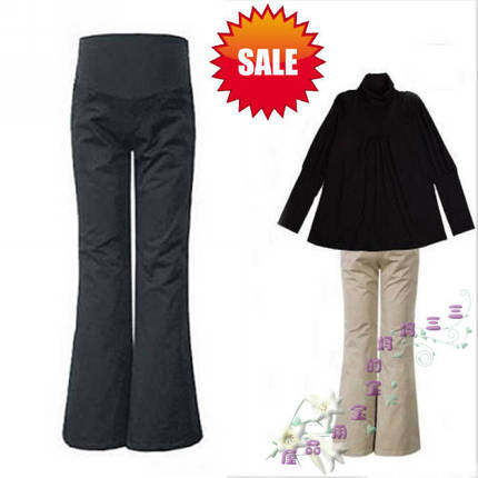 搬仓特价 纯棉孕妇喇叭裤 孕妇职业裤/孕妇裤 修身显瘦孕妇托腹裤