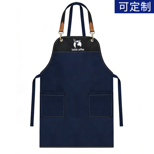 奶茶小鹿咖啡工作服围裙辛瑞中长款牛津布防油渍水污耐脏定制围腰