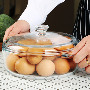 大容量玻璃煲带盖 耐高温 家用双耳汤碗 大号微波炉烤箱冰箱专用