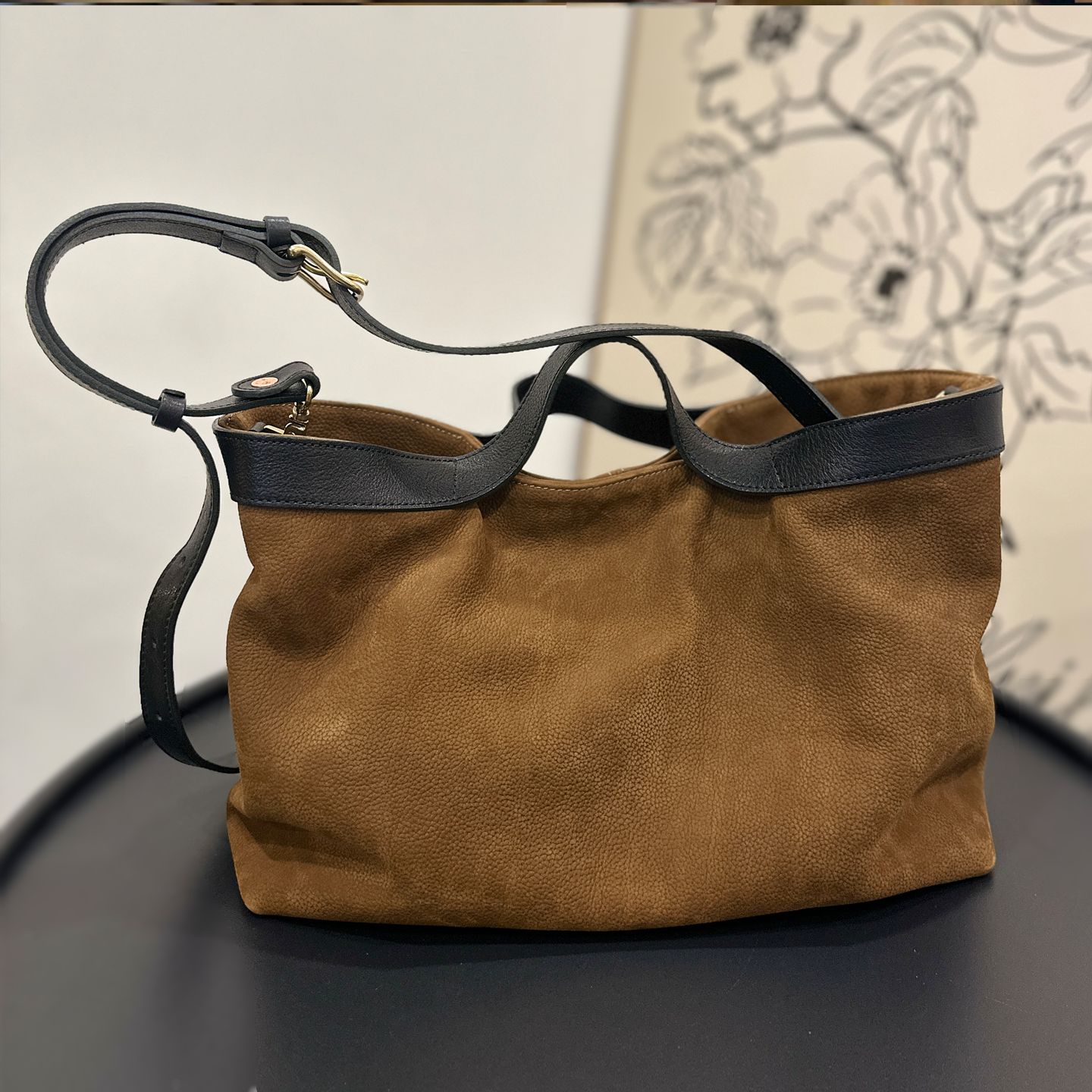 商场同款磨砂真皮托特包秋冬新款双面背大容量通勤单肩手提斜挎包