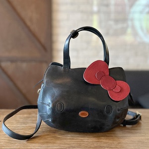 Hello Kitty可爱猫咪包包头层植鞣牛皮真皮高油脂复古单肩斜挎包