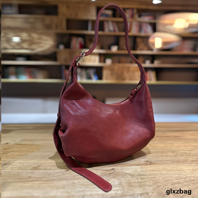 新款头层植鞣牛皮云朵包手工复古大容量腋下单肩斜挎软皮饺子女包