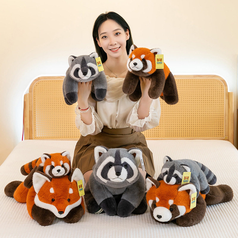 超软趴趴熊毛绒玩具仿真大熊猫公仔北极熊狐狸小浣熊玩偶生日礼物