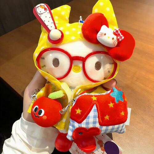 正版雨衣hellokitty包挂件小玩偶可爱哈喽kitty毛绒公仔背包挂饰