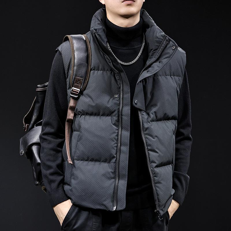 马甲羽绒服男冬季2025新款加厚保暖衣服立领男士潮牌外套大码秋冬