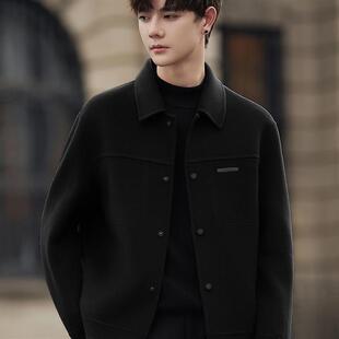 毛呢外套男士春秋季新款潮高级感非羊绒双面呢子夹克冬装短款上衣