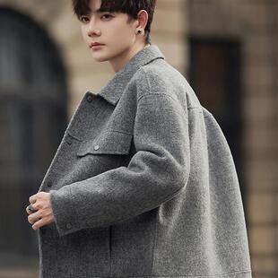 双面羊毛呢子大衣男款秋冬季2025新款非羊绒男士短款外套休闲夹克