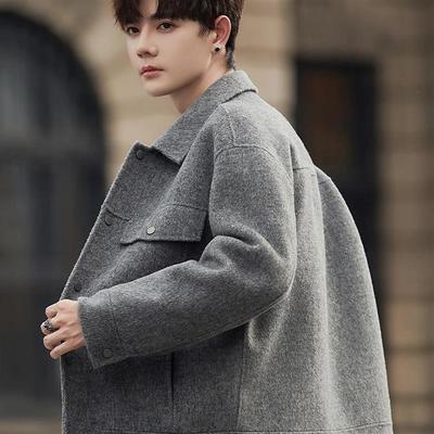 双面羊毛呢子大衣男款秋冬季2025新款非羊绒男士短款外套休闲夹克