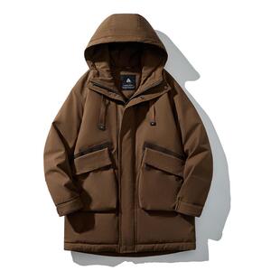 2025新款冬季羽绒服男士高端外套中长款兔毛内胆派克服男装加厚潮