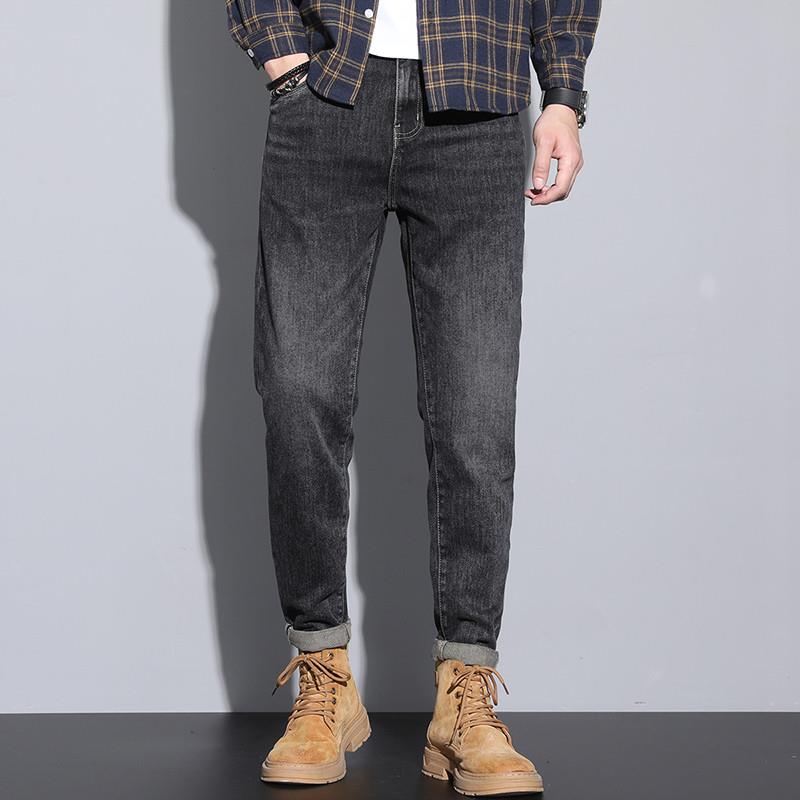男士牛仔裤修身小脚秋冬2025新款爆款广州新塘镇弹力高端裤子秋季
