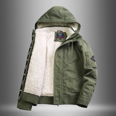 羊羔绒外套男连帽宽松大码棉衣加绒加厚工装棉袄子秋冬装宽松男装