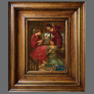 实木油画装裱框金色做旧大外框定制简约画框照片相框宽度14cm