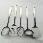 304不锈钢厨具5件套家用不粘大汤勺漏勺煎铲漏铲炒菜锅铲烹饪工具