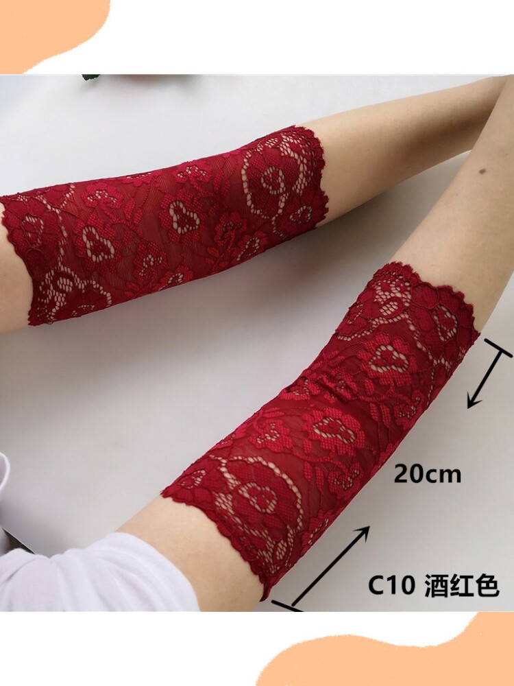 HUIXINTANG SPRING AND AUTUMN WARM LACE SUNSHADE SLEEVE ARM COVER WRIST GUARD ELBOW COVER SCAR COVER ELBOW COVER SUNSCREEN GLOVES FEMALE