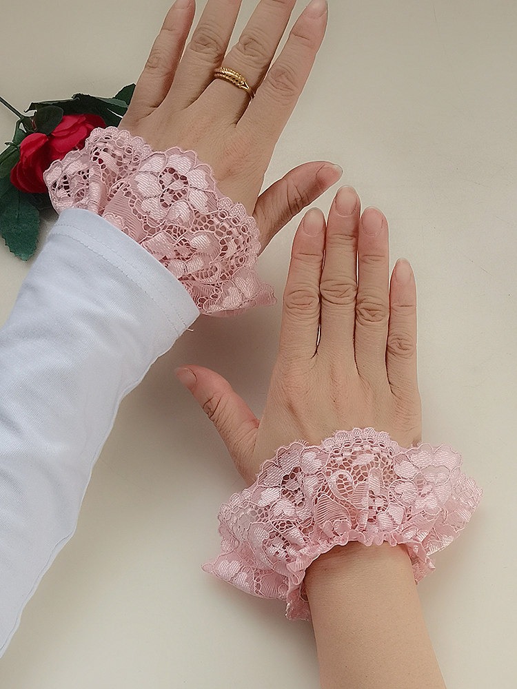 PETITE EMBELLISHED SWEATER SWEATER SWEATER UNDERNEATH WOMENS FAKE SLEEVES LACE FAKE CUFFS BLACK SLEEVES SLEEVES FASHIONABLE