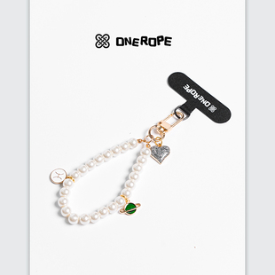 原创手作手机挂绳手腕带短款 挂绳女星座可选珍珠手链挂链贝壳DIY