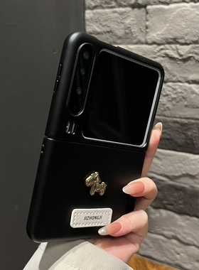 【高级感】纯色折叠黑色金属小马适用华为puraX手机壳pocket2两件套mixflip2翻盖防摔N3flip女气质zflip7商务