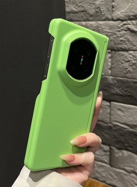 【高级感】磨砂简约双层边草绿色适用华为mateX7手机壳折叠两件套X6/X5女款X3翻盖防摔magicV5清新findN5外壳