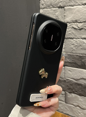 【高级感】超薄折叠两件套黑色金属小马适用华为mateX7手机壳X6/X5典藏版翻盖防摔magicV5女款findN5时尚外壳