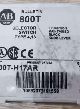售前咨询800T-H17AR 2档旋钮开关黑色800T-H17 SER:T AB BULLETIN