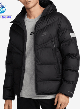 耐克Nike Storm-FIT男子短款保暖连帽运动休闲夹克棉服HF6603-010