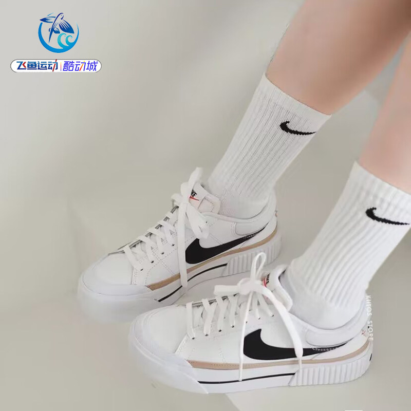 耐克Nike女子运动鞋低帮厚底耐磨休闲板鞋DM7590-100-105-107-104