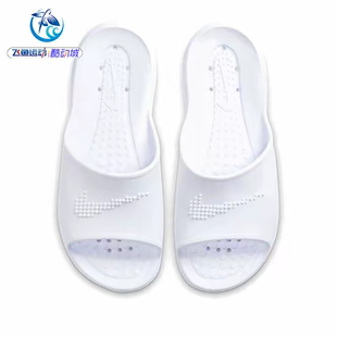 耐克Nike 白色透氣一字拖運(yùn)動(dòng)休閑涼拖鞋 CZ7836 100 女子沙灘鞋