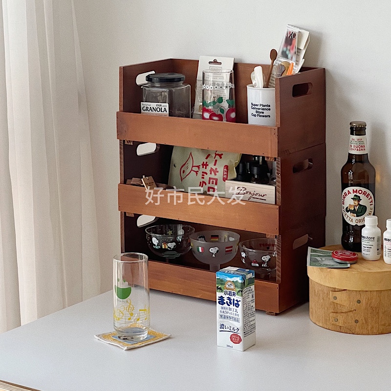 可叠加收纳筐好市民大发木质