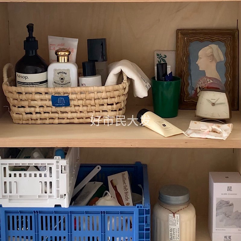 好市民大发 自制复古田园风玉米皮编织居家杂物零食收纳筐整理筐,收纳整理,其他收纳篮,淘宝优惠券,粉丝福利购,淘宝优惠卷