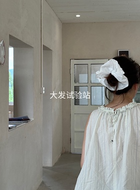 大发试验站 自制纯白进口面料薄款大肠圈少女百搭精致发绳可爱ins