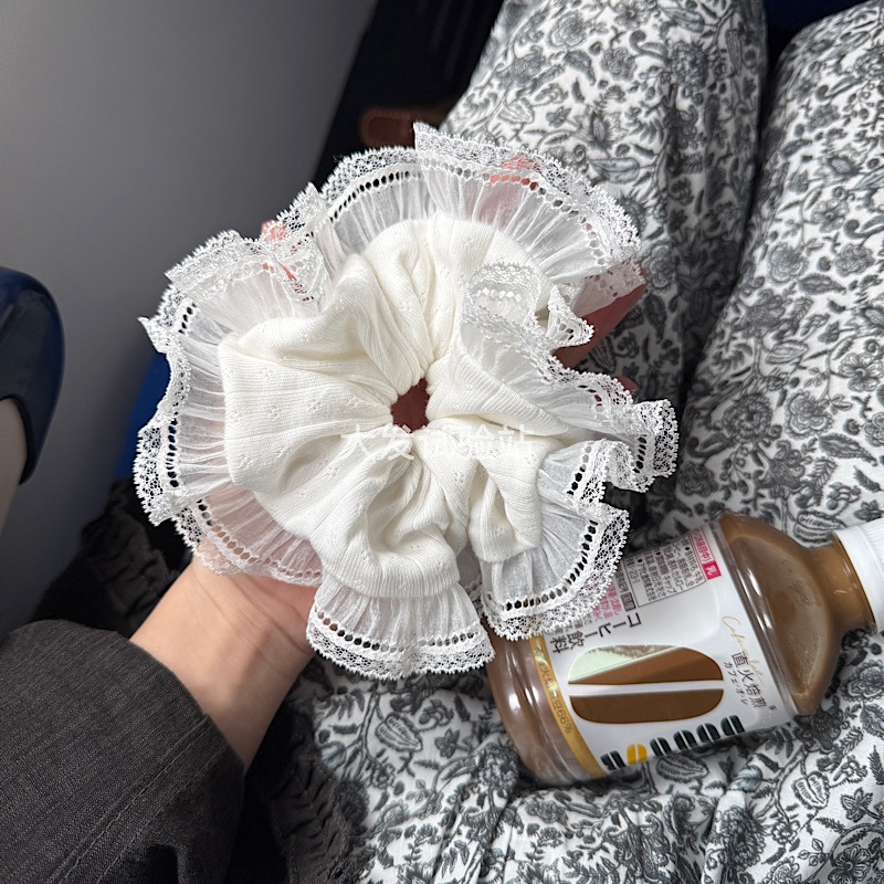 好市民大发 自制精致蕾丝bm风碎花百搭大肠圈少女甜酷辣妹发圈ins