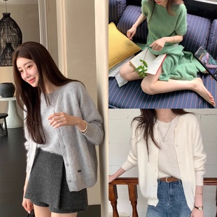 HEART 【奢柔棉花糖密绒拉毛套装】白羊绒澳毛无缝上衣|开衫