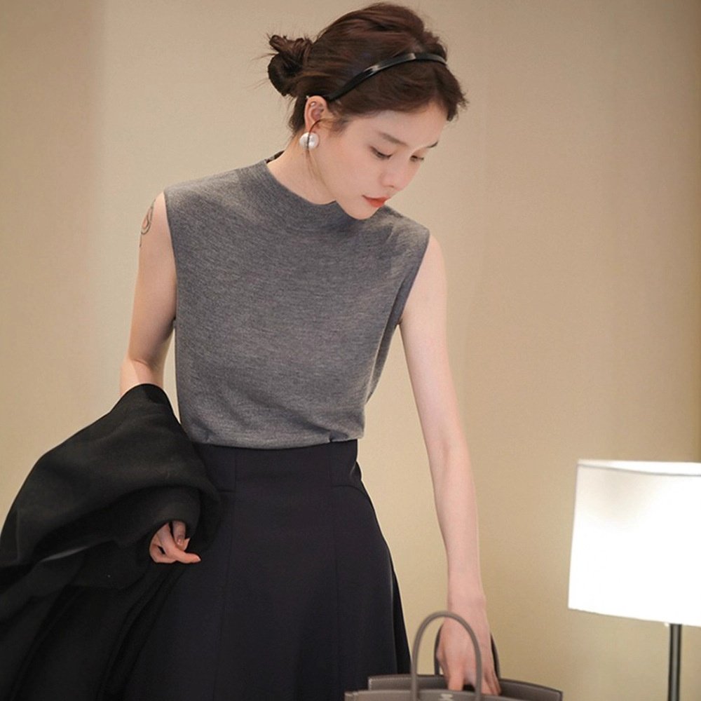 HEART 2025显瘦羊毛背心女气质百搭针织打底衫无袖内搭上衣