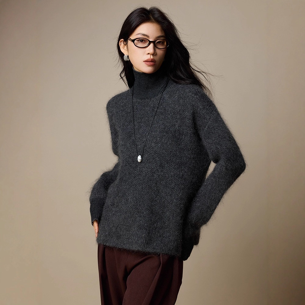 HEART高比例c幼马海毛毛衣女高领长袖针织衫25新款女装秋感上衣