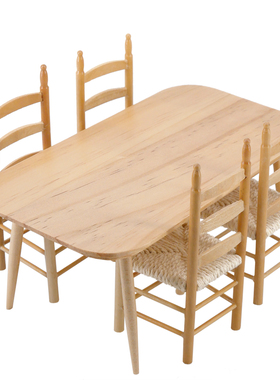 玩具】实木餐桌餐椅/靠背椅/厨房10分12分blythe娃屋迷你微缩模型