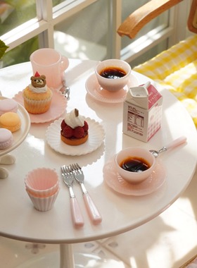 4款杯碟/咖啡杯/8件套/6分迷你模型Blythebjdob11娃屋62021