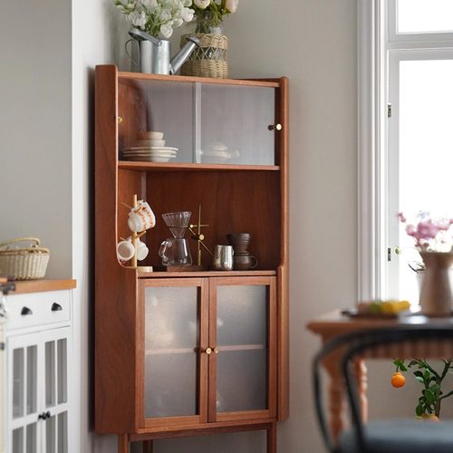 玩具】红樱桃木角柜/置物柜 6分娃屋微缩模型Blythe兵人bjd摆件