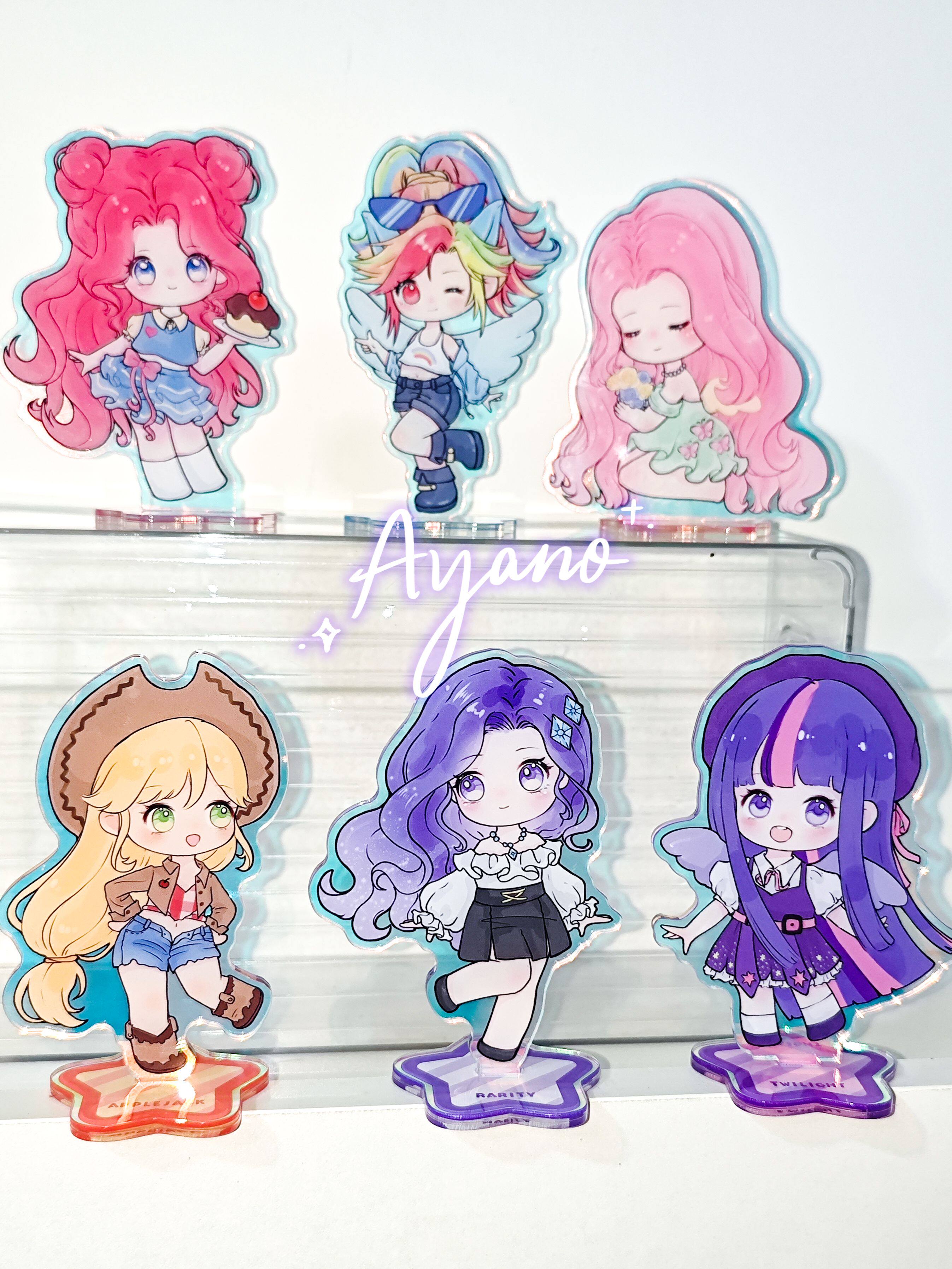 百宝袋原创小马宝莉拟人q版可爱授权同人谷镭射立牌全套学生礼物