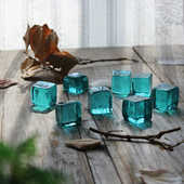 墨兰玻璃方块鱼缸造景装 饰摆件底沙异形玻璃珠造景石底部 饰底砂装