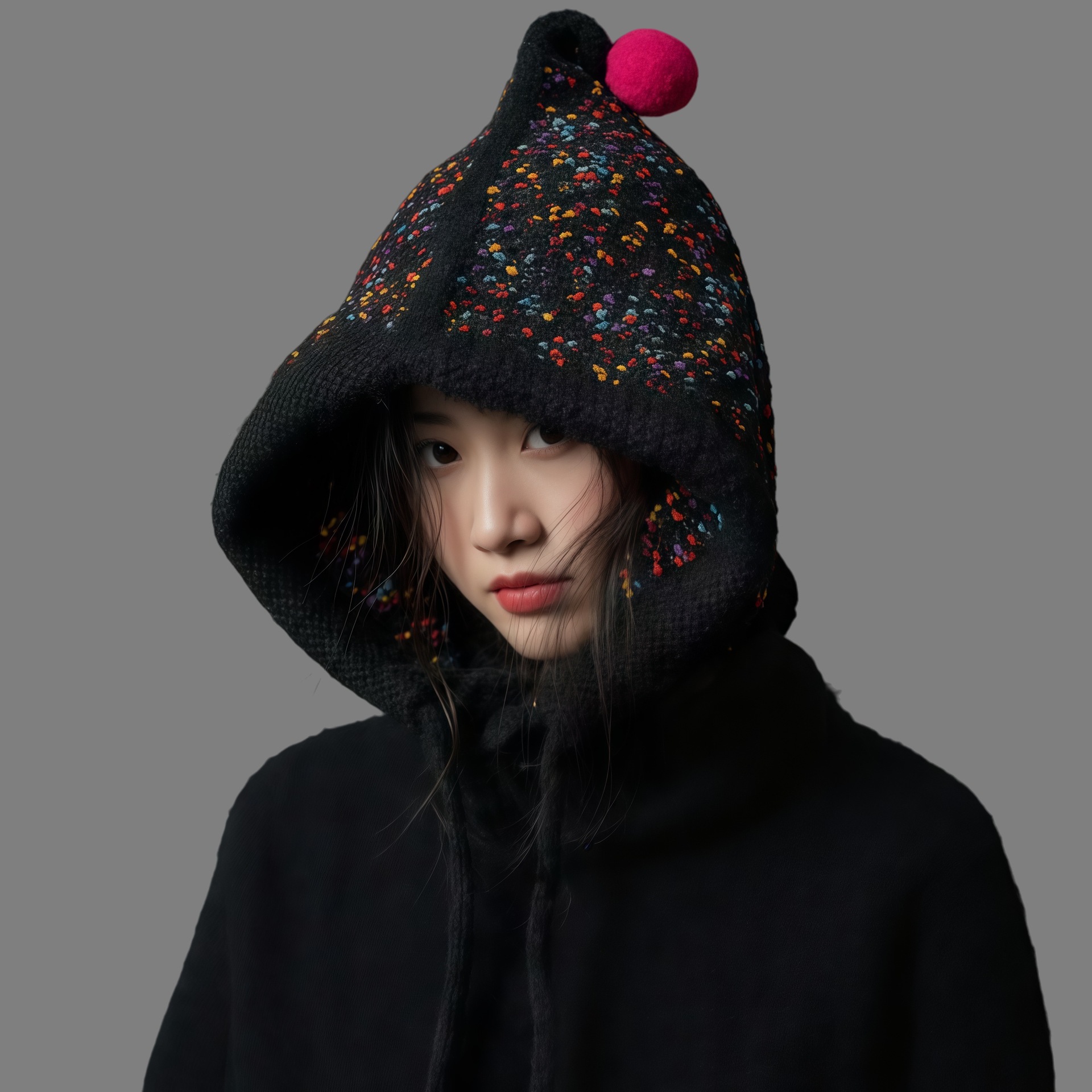 国潮加厚高品质冬季巴拉克拉法针织帽子大头围韩版显脸小时尚