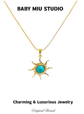 绿松石铜镀18K金小众项链锁骨链