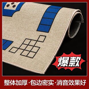 麻将桌布垫子家用打牌正方形台面布加厚消音防滑手搓麻将垫亚麻垫